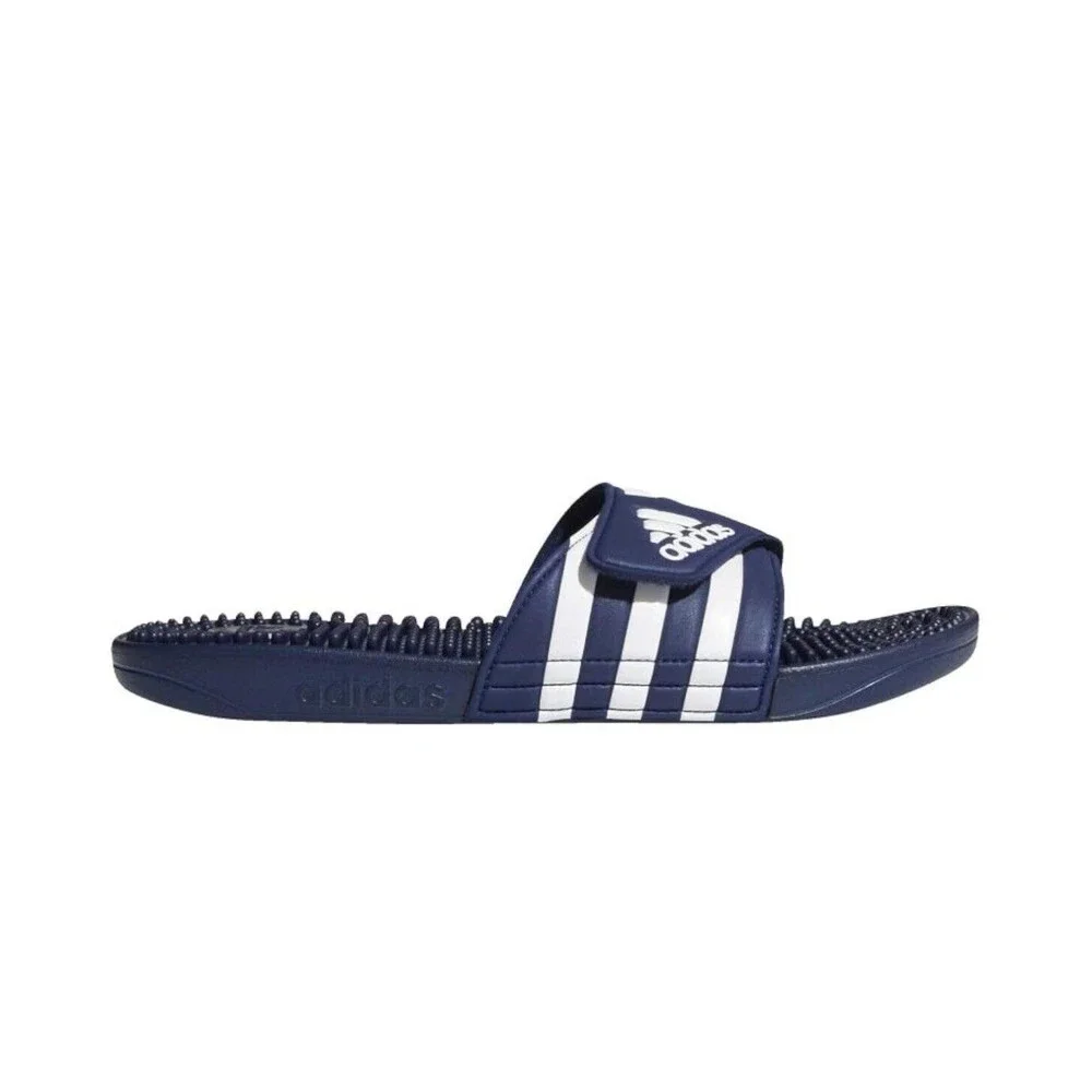 Adidas Adissage slides Sandals Dark Blue White Men’s Size 11 Women’s Size 12 - Picture 2 of 6